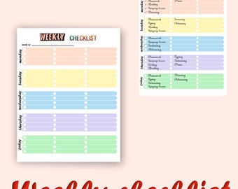 Kids Weekly Planner Printable Editable PDF, Chore Chart for Kids, Homework Tracker, Daily Checklist, Student Planner, School Organizer