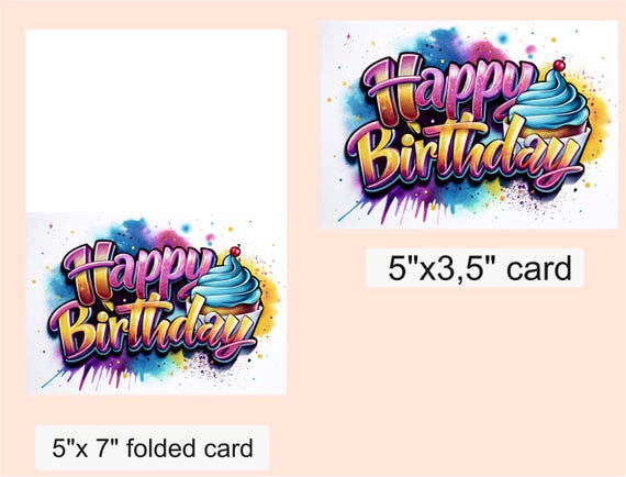 Biglietto D'Auguri Con Graffiti Artistici | Bianco Compleanno #8692 Con Busta