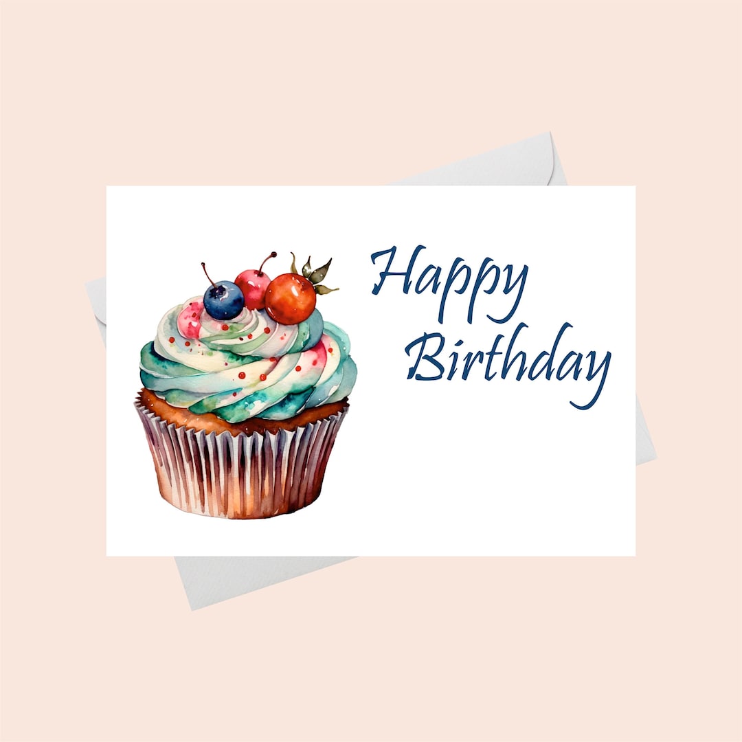 Stuff4 Biglietto Di Auguri Di Compleanno Per Ragazza Con Cupcake Arcobaleno - 145 Mm X 145 Mm Con Busta - 3