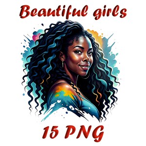 Mooie meisjes aquarel illustraties | 15 vrouwelijke png-illustraties voor digitaal gebruik
