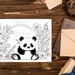 Happy Birthday Coloring Page Panda Card/digital Download/panda Bear