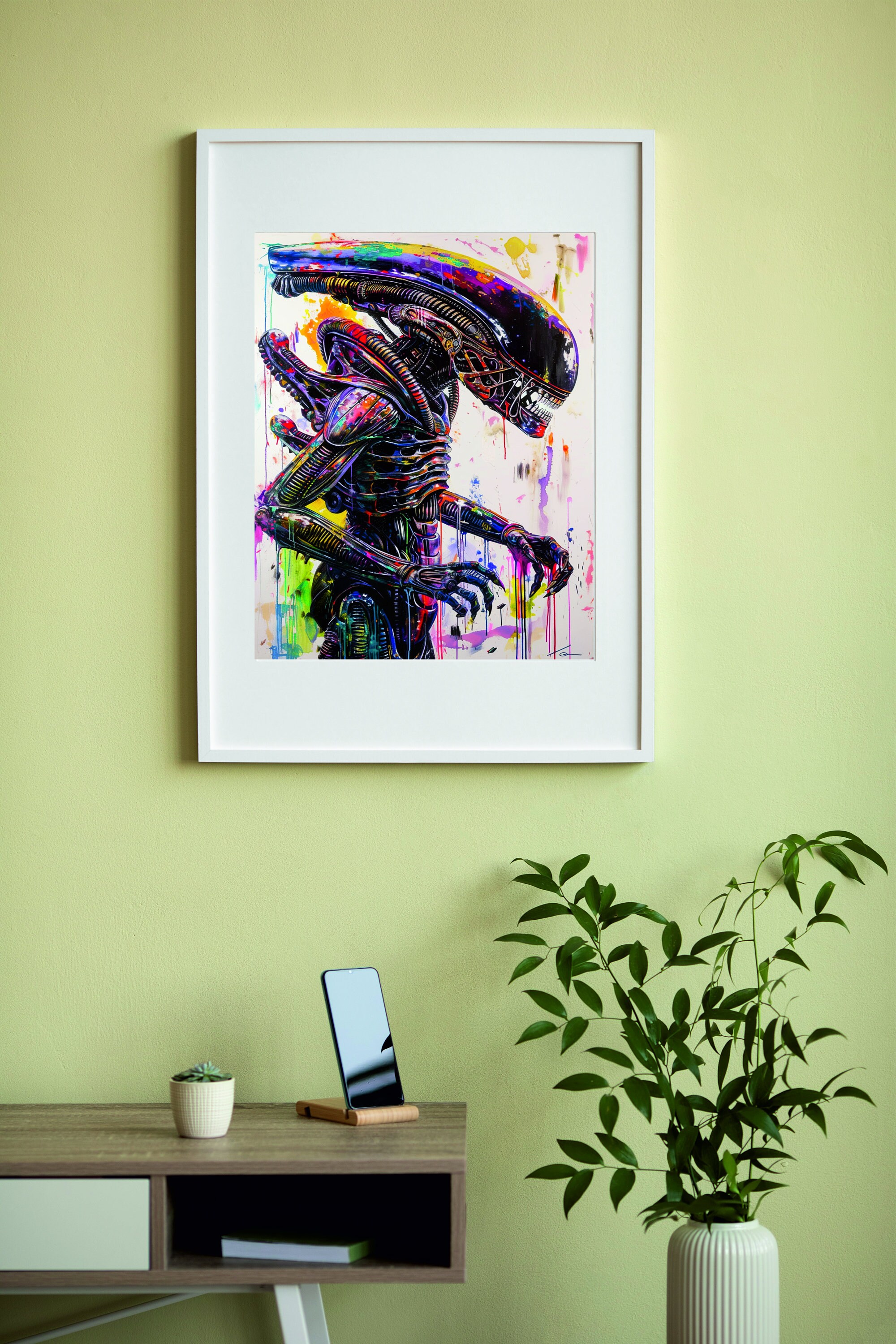 Xenomorph Art Print: Colorful Alien Illustration (digital Download) - Etsy
