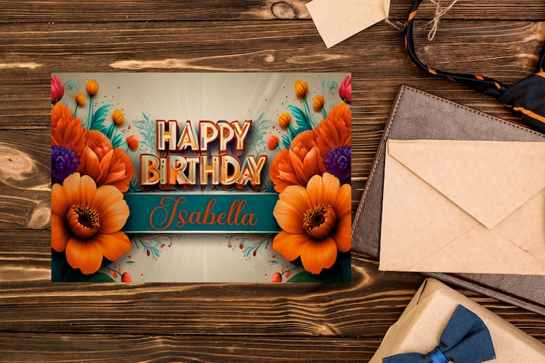 Happy Birthday Card Isabella/digital Download/birthday Card With ...