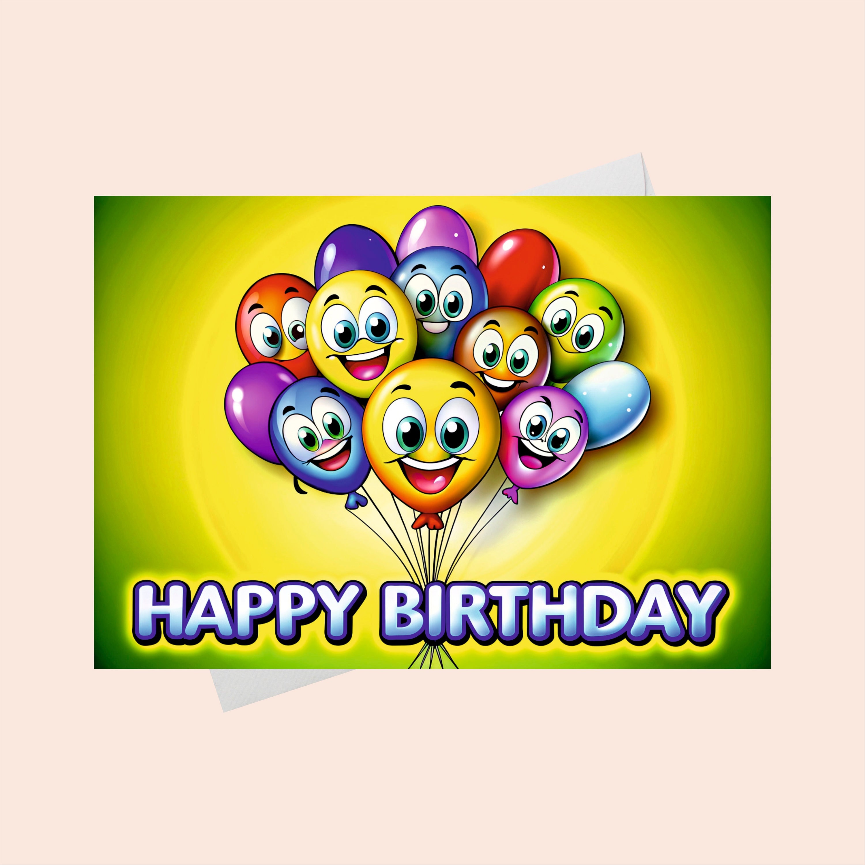 Graffiti Happy Birthday Card With Balloons (digital Download) - Etsy
