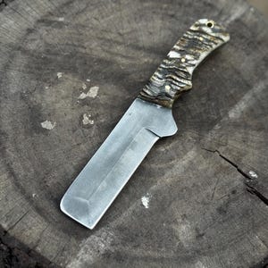 Handmade Tanto Knife with Stag Style Handle – Full Tang Outdoor Survival Blade, Custom Collector Knife
