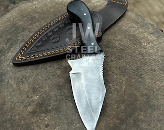 Handmade Skinner Knife with Leather Sheath –  Hunting Knife, Custom Gift for Him