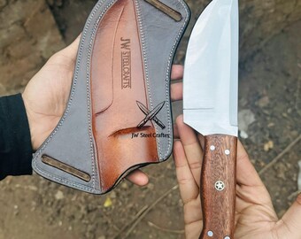 Handmade Forged Bushcraft Knife – High Carbon Steel, Leather Sheath