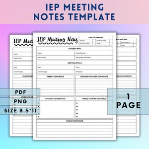 Iep Meetings Digital File, Special Education Teacher, Organiser for Your Iep Meeting, Special Education Planner For ... Teachers and Parents