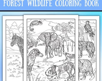 Forest Animal Coloring Pages: Stress Relief Wildlife Designs (PDF)