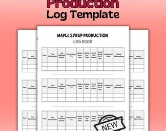 Maple Syrup Production Log Template, Daily Log Book To Organize And Track Weather Conditions & Sap Collection