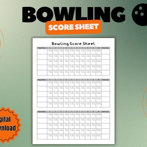 Bowling Score Sheet: Game Stats Tracker (PDF, PNG)
