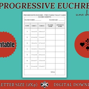 Progressive Euchre Score Sheets 2 - Il 300x300.5955069308 Tsa8 