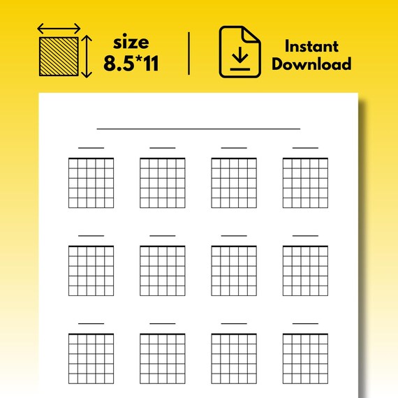 Diagrama De Acordes De Guitarra En Blanco Pdf Póster De Teoría De