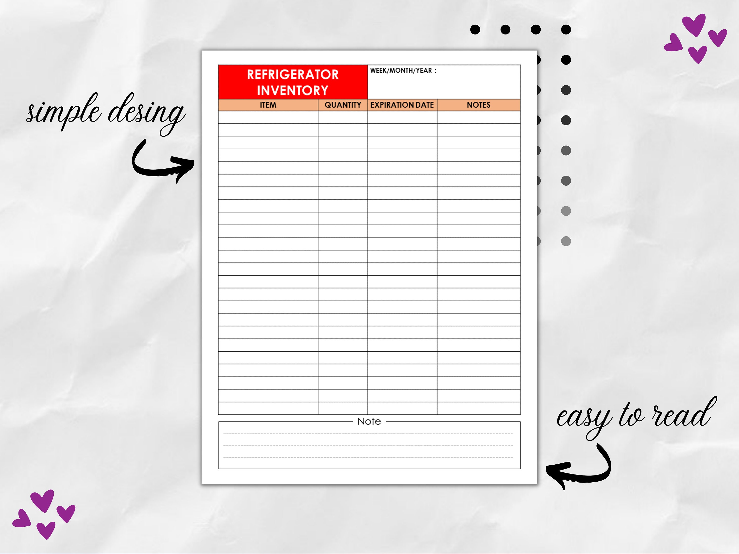 Food Inventory Tracker Pages Printable, Pantry Inventory, Freezer ...
