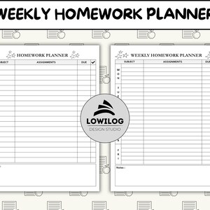 Wekelijkse huiswerkplanner: opdrachtentracker (pdf, png)