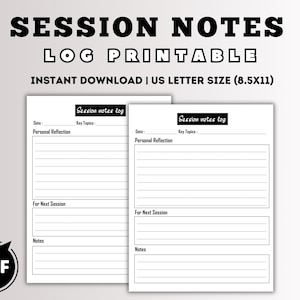 Registro de notas de la sesión del terapeuta: Seguimiento del cliente (PDF imprimible)