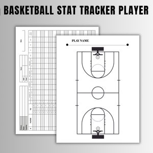 Rastreador de estadísticas de baloncesto, tarjeta de puntuación de baloncesto, rastreador de puntuación de baloncesto imprimible, diseño vertical de una sola cara