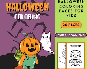 Halloween Coloring Pages for Kids, Cute and Easy Halloween Printables, Spooky Coloring Sheets, Fun Fall Art Activity, Spooky Kids Fun Pack