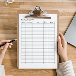 Key Log Template, Key Sign Out Sheet Printable, Visitor Sign in Out ...