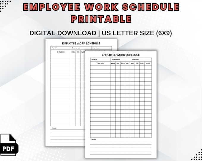 Restaurant Work Roster Large Daily Restaurant Roster, Printable FOH Daily Schedule, Service ...