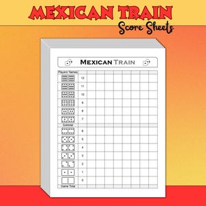 Fogli segnapunti del treno messicano - Blocchi segnapunti del treno messicano - Download immediato del foglio segnapunti del gioco del treno messicano