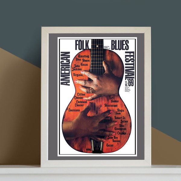 Digital download of a Vintage Music Poster for American Blues Festival