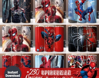 3D Spiderman Tumbler Wrap Bundle, 20oz Skinny Tumbler Wrap, 20 oz Tumbler Png Sublimation Design, Digital Instant Download Designs Template