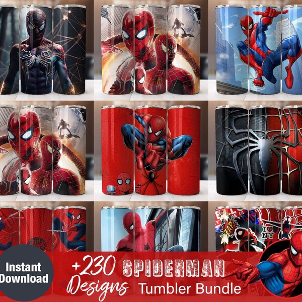 3D Spiderman Tumbler Wrap Bundle, 20oz Skinny Tumbler Wrap, 20 oz Tumbler Png Sublimation Design, Digital Instant Download Designs Template