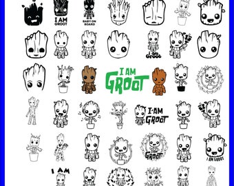 190 bundle Baby Groot Svg, Baby Groot png, Baby Groot svg, Baby Groot dxf-PNG-SVG-DXF