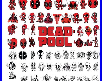 Lot de 500 Svg Deadpool, Lot PNG Deadpool, Lot Deadpool-PNG-SVG-DXF