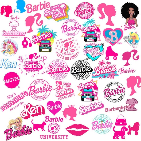 Lot svg Barbi, logo rose, lot svg Barb, filles svg, fichiers Svg pour cricut, Svg fille, clipart autocollant, fichiers Svg, fichiers Png clipart