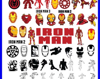 Lot de 250 Iron Man Svg, lot Iron Man Png, lot Iron Man-PNG-SVG-DXF