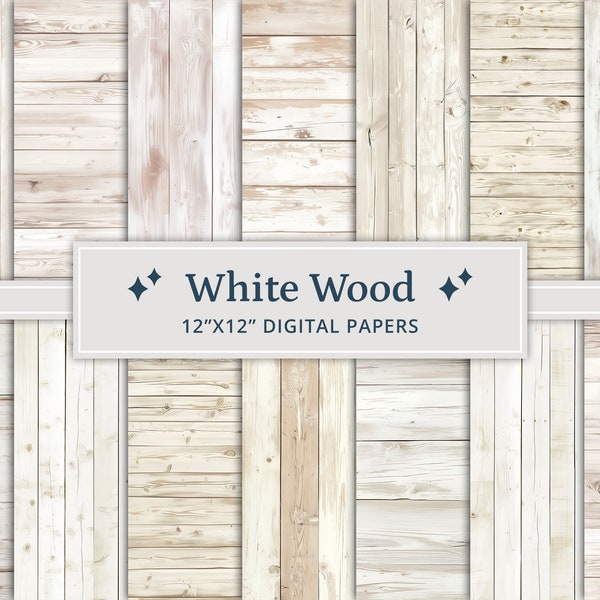 30 witte houten achtergrond digitale papieren, wit houten textuurpapier, rustieke houten digitale achtergrond, licht hout, noodlijdend hout wit papier