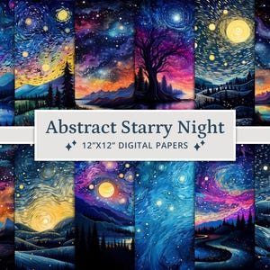 37 aquarel abstract sterrennacht digitaal papier, hemelse textuur achtergrond, nachtelijke hemel, abstract, afdrukbaar plakboekpapier
