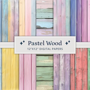35 Digitale papieren pastelkleurige houten achtergrond, houten pastelkleurige achtergronden, armoedige houten digitale achtergrond, geschilderd hout, papier noodlijdend hout
