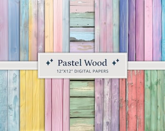 35 Pastel Wood Background Digital Papers, Pastel Wooden Backgrounds, Shabby Wood Digital Background, Painted Wood, Distressed Wood Paper