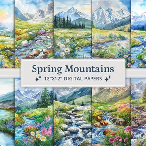 Montagnes printanières, Montagnes au printemps, Montagnes de fleurs sauvages, Fleurs sauvages de printemps, Paysage de printemps, Paysage de montagne, Montagnes paisibles