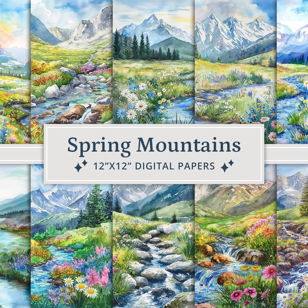 27 lentebergen, bergen in de lente, wilde bloemenbergen, lentewilde bloemen, lentelandschap, berglandschap, vredige bergen