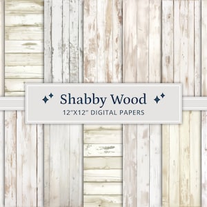 24 Shabby Wood Background Digital Papers, White Wooden Backgrounds, Rustic Wood Digital Background, Light Wood, Distressed Wood White Paper