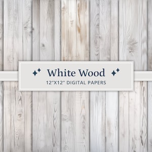 30 White Wood Background Digital Papers, White Wooden Texture Paper, Rustic Wood Digital Background, Light Wood