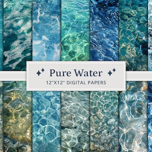 30 papeles digitales de agua pura, fondos de agua, fondo digital de agua, texturas de agua oceánica, agua turquesa, agua de mar, agua espumosa