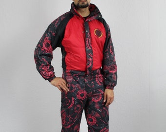 ヴィンテージ 80 年代 ワンピース スキー スーツ マルチカラー 冬