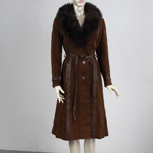 Vintage 70s Genuine Suede Penny Lane Coat| Fur Collar|hippie