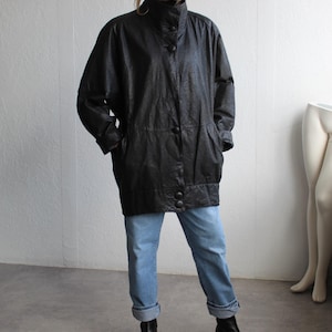 Vintage Leather Puffy Sleeve Jacket - Etsy