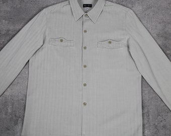Reserved Vintage GIORGIO ARMANI Striped Cotton Shirt: 80s Designer