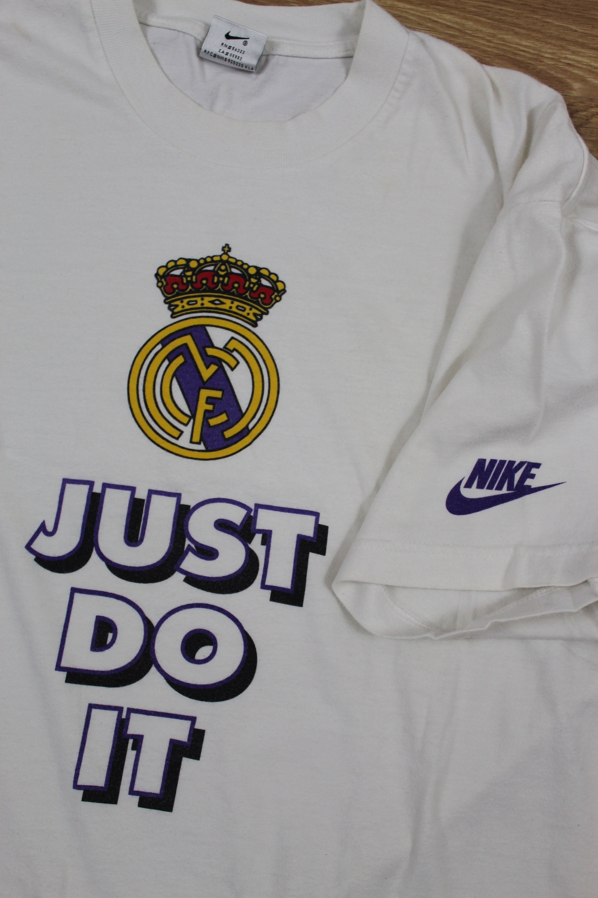 Real Madrid T-shirt 90s Soccer Shirt Nike Futbol Just Do It T