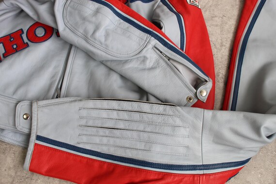 Vintage 90s Honda Leather Motorcycle Racing Suit Jacket Two Piece