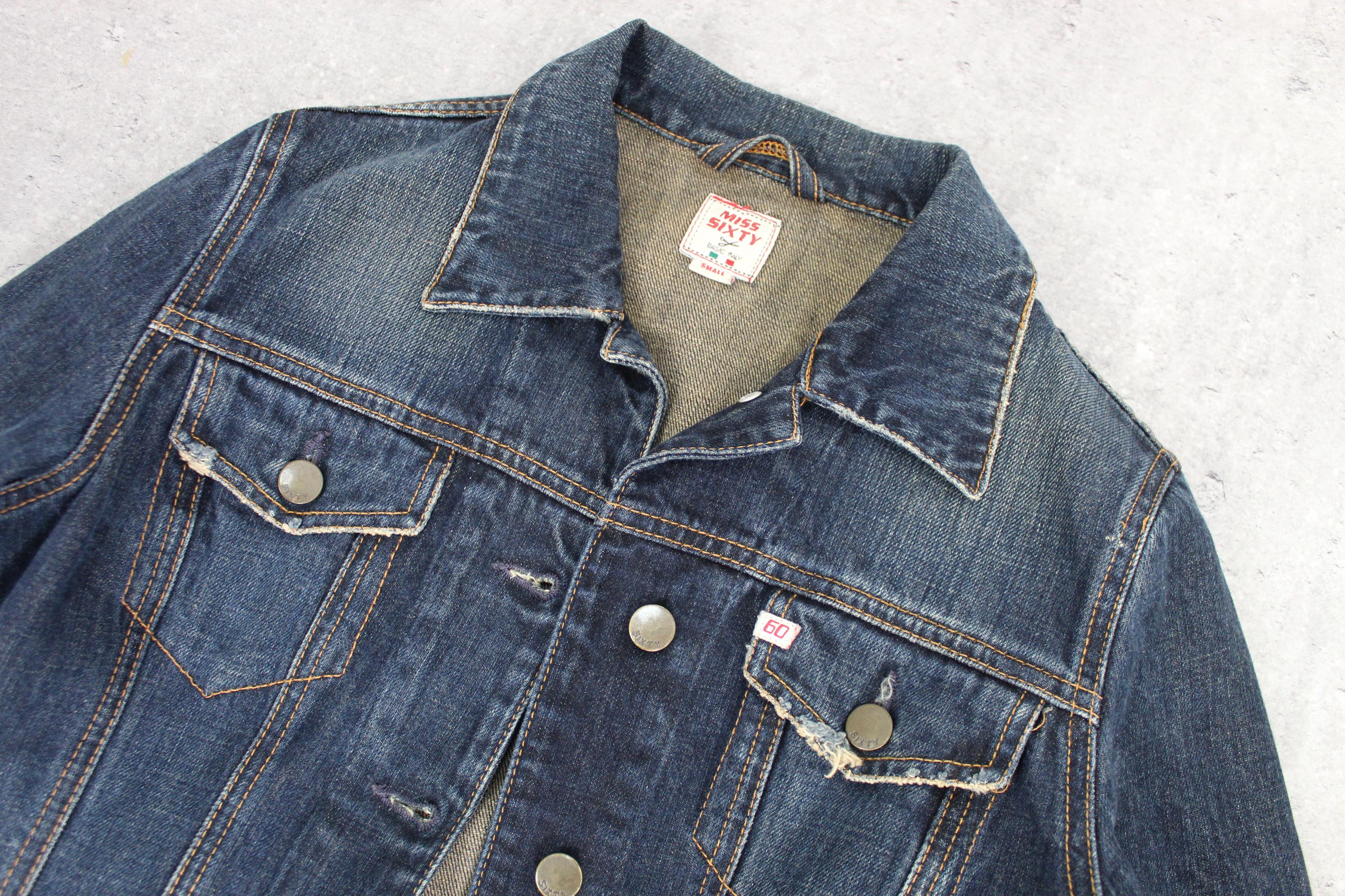 Vintage Y2k Miss Sixty Denim Dark Wash Trench Coat 00s Coat Jean