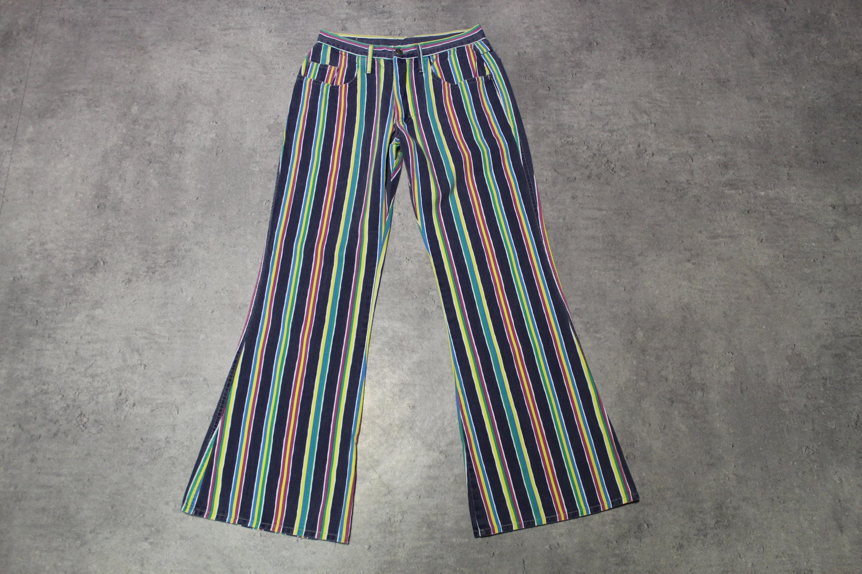 Vintage 70s Colorful Striped Pants - Etsy