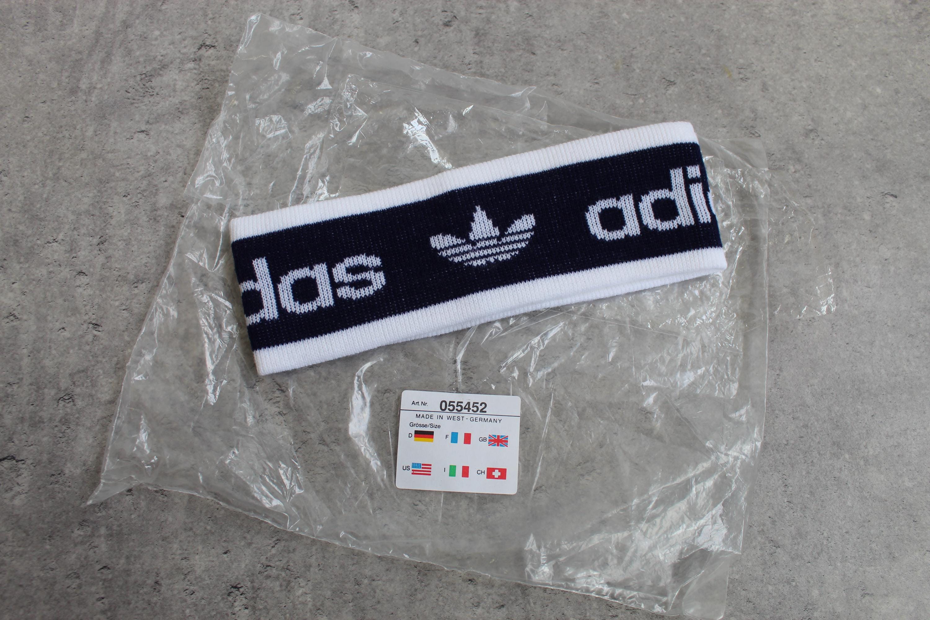 DEADSTOCK 80s Vintage Adidas Ski Headband Navy Blue Sport Ski